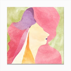 Watercolor Portrait of a Woman Canvas Print