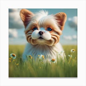 Dog In The Grass Canvas Print