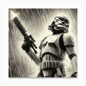 Stormtrooper In The Rain 1 Canvas Print