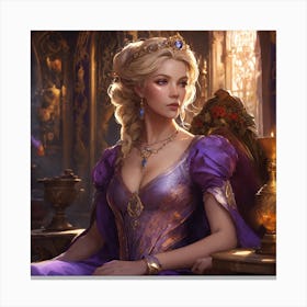 Middle Aged Old Countess Blonde Medieval In A Room(1) Canvas Print