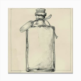 Bottle Of Liquor Hand Drawn Sketch Canvas Print