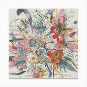 Flowers On A Page Canvas Print