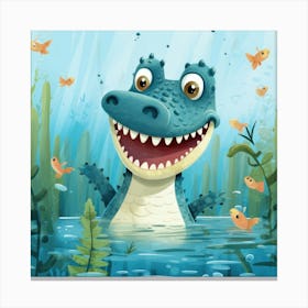 Alligator In The Water Canvas Print