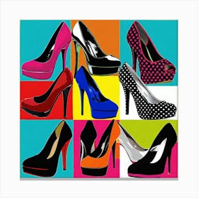 High Heeled Shoes Pop art Canvas Print