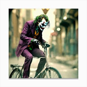 Joker On A Bike Canvas Print