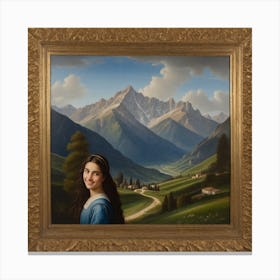 Woman In The Mountains Canvas Print