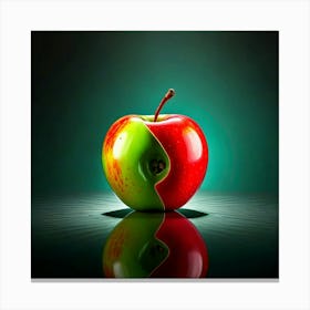 Firefly Apple, Red, Green, Yin Yang, Symbol, Light, Reflection, Surface, Balance, Harmony, Contrast, (8) Canvas Print