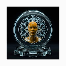 Woman In A Glass Ball Canvas Print