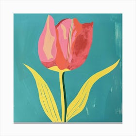 Tulip 2 Square Flower Illustration Canvas Print