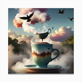 Coffee And Birds 1 Canvas Print