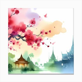 Asian Watercolor Painting 3 Canvas Print