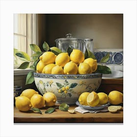 Lemons Kitchen Art Print 2 Canvas Print