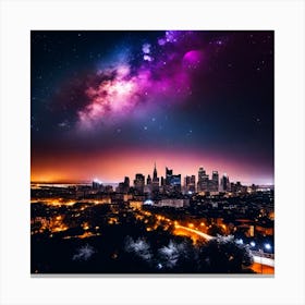 California Skyline At Night Canvas Print