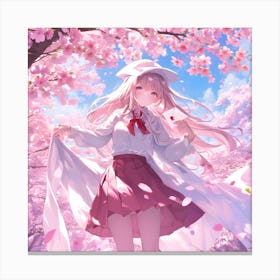 Tsundare Sakura Anime Cherry Blossom Love Conffesion Canvas Print