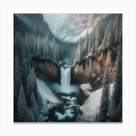 Waterfall Snow1 Canvas Print