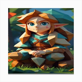Elf Girl In The Forest Canvas Print