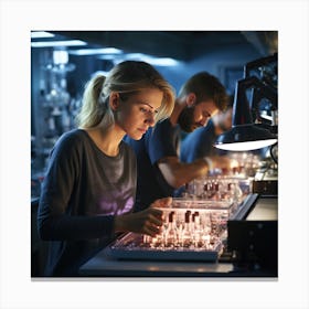 Women Working In A Laboratory Canvas Print
