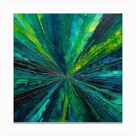 Abstract Painting Green and Blue Color 2 Canvas Print