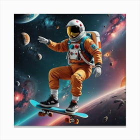 Universum Astronaut Skater Canvas Print