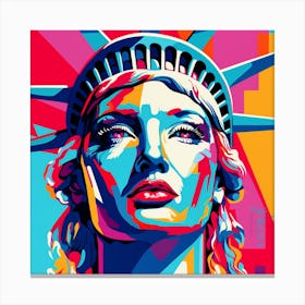 Statue Of Liberty in pop-up colors Canvas Print