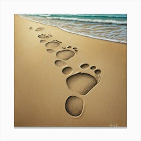 Footprints In The Sand Canvas Print