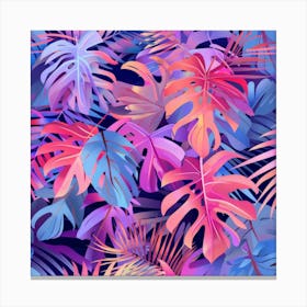 Tropical Leaves Seamless Pattern 11 Canvas Print