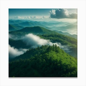 Sunrise Over The Blue Ridge Mountains Canvas Print