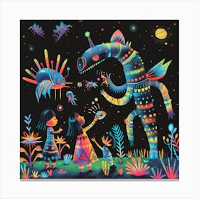 Aliens In The Garden 1 Canvas Print