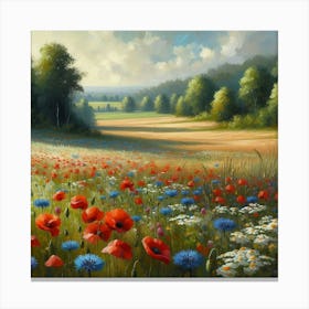 Poppies In The Meadow 6 Canvas Print