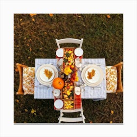 An Idyllic Rustic Autumn Setting A Basket Brimming With Fresh Harvest Of Corn And Pumpkin Wood Br (2) Canvas Print