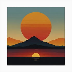 Leonardo Lightning Minimal Sunrise And Sunset Art 1 Canvas Print