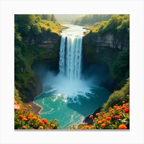 Waterfall In The Forest Canvas Print