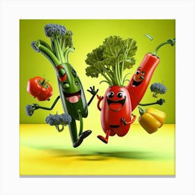Vegetable Cartoons Canvas Print