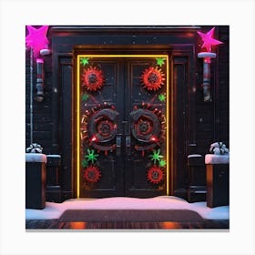 Christmas Door 156 Canvas Print