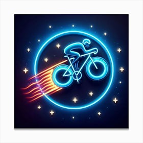 Neon Bike Rider Canvas Print