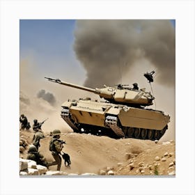 M60 Tank In Action Canvas Print