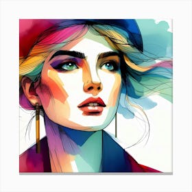 Watercolor Of A Woman 18 Canvas Print