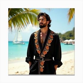 Man In A Robe On The Beach Toile