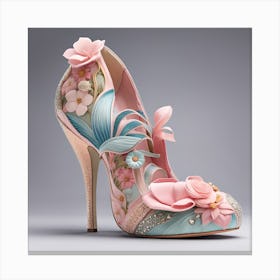 High Heels With Flowers Canvas Print