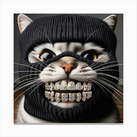 Cat With Gold Teeth Canvas Print