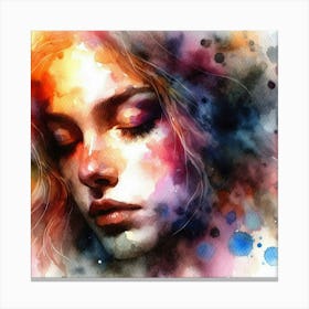 Watercolor Of A Woman 64 Canvas Print