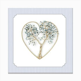 Beautiful Tree In The Middle Of The Heart Canvas Print