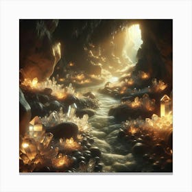 Cave With Crystals Canvas Print