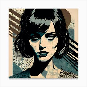 Dystopian Muse An Abstract Female Portrait Canvas Print