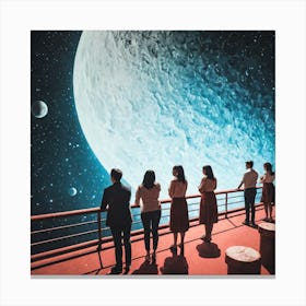 People Looking At The Moon 4 Canvas Print