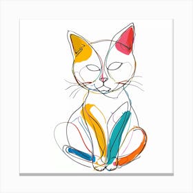 Whiskers of Wonder: The Colorful Calm of Cats Model III Canvas Print