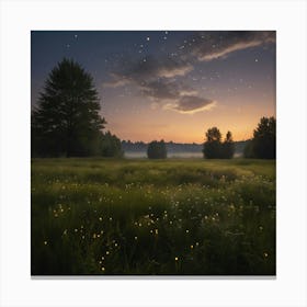 Fireflies In The Meadow Canvas Print