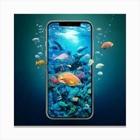 Firefly Vibrant Aquatic Smartphone Morphing Into Marine Life 64557 (2) Canvas Print