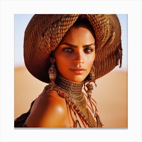 Woman In The Desert Canvas Print