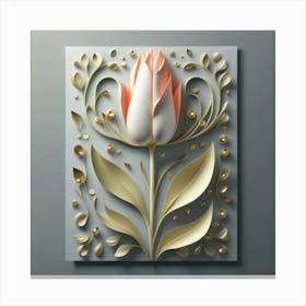 Decorated paper and tulip flower 4 Canvas Print